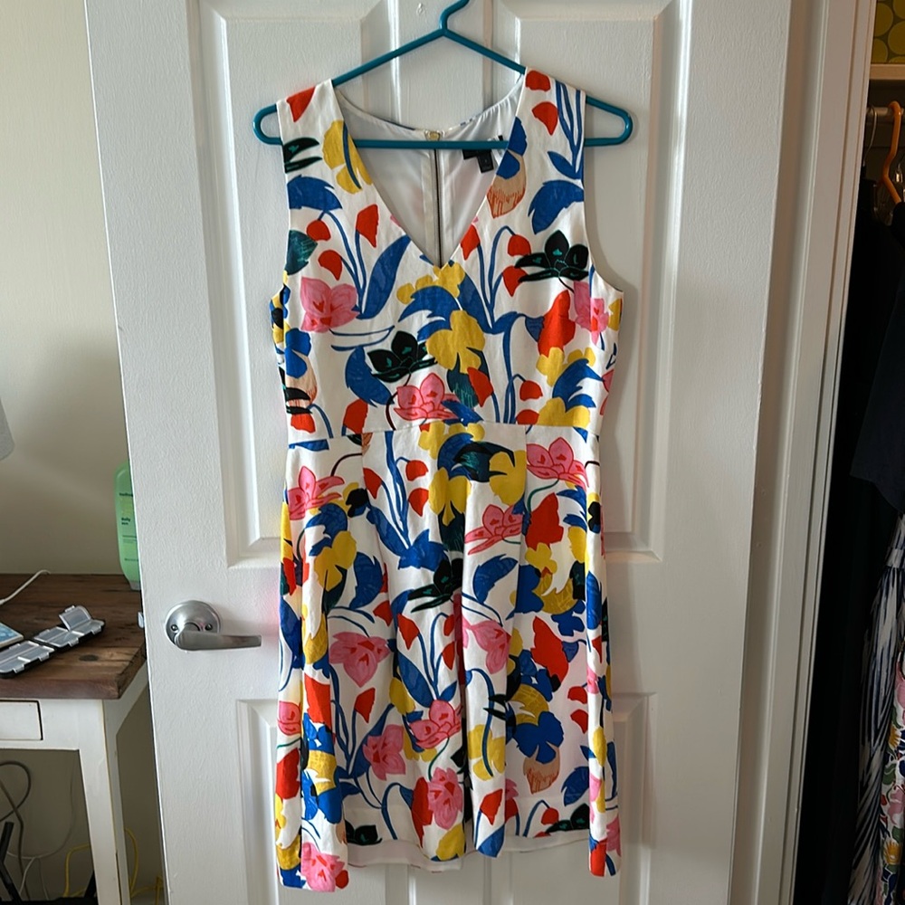J. Crew linen floral dress, size 8